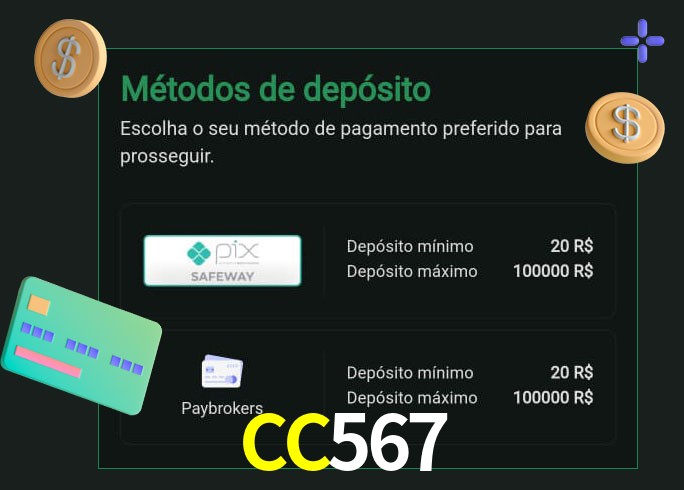 O cassino CC567 oferece uma grande variedade de métodos de pagamento
